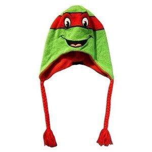 TMNT Raphael Beanie With Tassels Fleece-Lined Hat 2014 NWT New With Tags